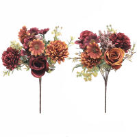 Rosa De Seda Artificial Peonia Otoño Decoración De Habitación Boda Valentine's Day Navidad Arreglo Floral Falso Para Novia Bouquet - details 7