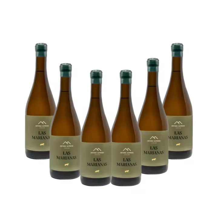 LAS MARIANAS ANTONIO SERRANO VITICULTOR, CAJA 6UD, VINO BLANCO PREMIUM, AIREN CON 7 MESES BARRICA - 1