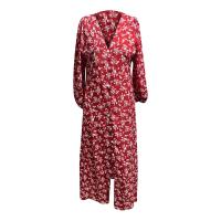 Vestido Bohemio De Florales Para Mujer Largo Manga Casi Hasta El Codo Estilo Casual Cintura Alta Impresión Vestido Maxi Para Playa - details 15