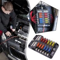 Soporte De Fusible Para Coche Barco Con Bloque De Fusible De 12 Maneras Y Indicador De Advertencia Panel De Distribución De Energía 12V~24V - details 6