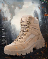 Botas De Combate Desérticas Para Hombres Botas Tácticas De Entrenamiento Especial Fuerzas Botas De Montañismo Ligeros Antideslizantes Suela De TPR Cubierta Superior De Cuero De Vaca - details 0