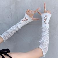 Guantes De Encaje Sin Dedos Para Mujer Estilo Gótico Punk Lolita JK Accesorios De Ropa Protector Solar Malla Elástica Tamaño Libre - details 2