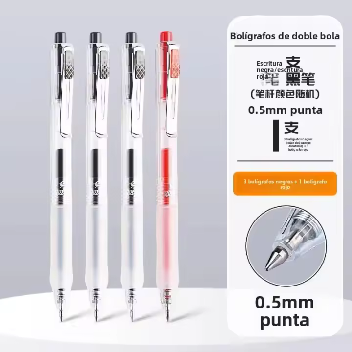 M&G Bolígrafo De Gel Secado Rápido 0.5 Mm Negro Escribiente Suave Con Cuerda De Silicona Suave Recargable Para Escuela Y Oficina - 1