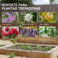 Outsunny Juego de 4 Enrejados de Jardín Soportes para Enredaderas de Acero para Plantas Trepadoras y Decoración Exterior Patio Terraza 40x106 cm Negro - details 3