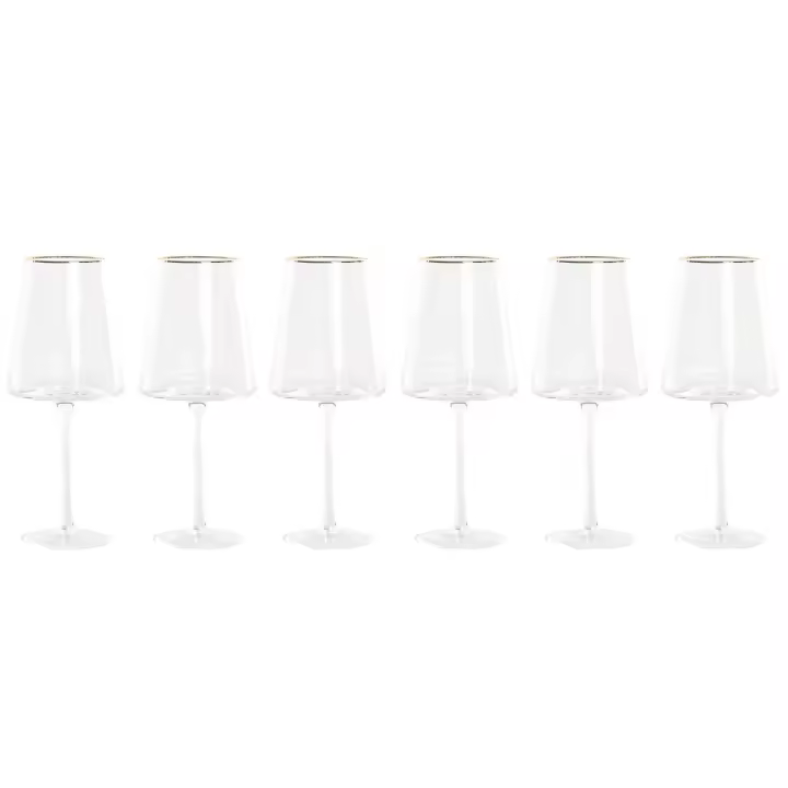 Copa achatada champán y cava Home ESPRIT Transparente Dorado Cristal 400 ml (6 Unidades) - 1
