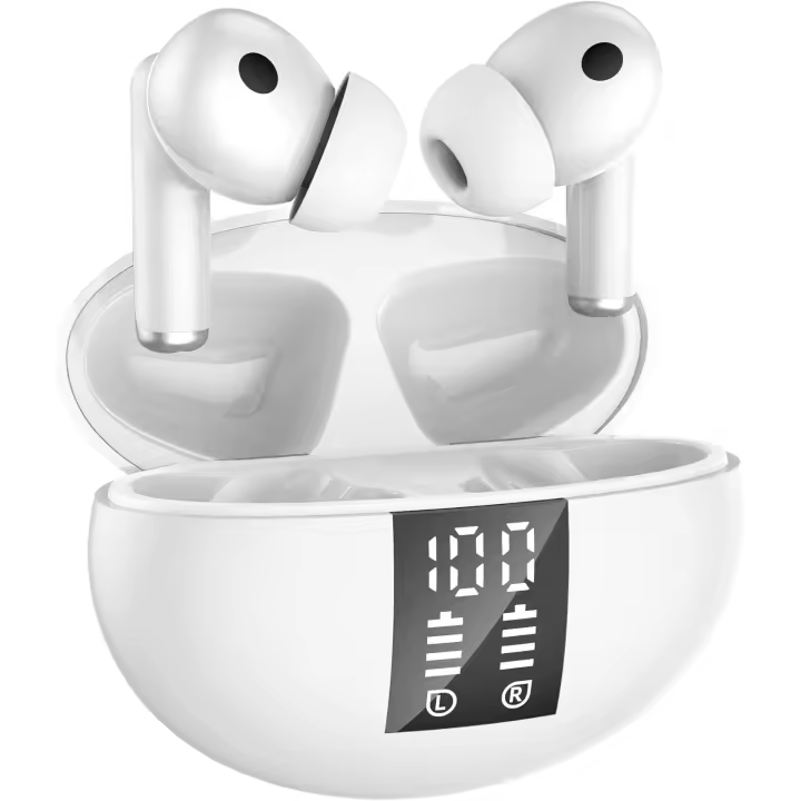 Auriculares Inalambricos Bluetooth, Cascos Inalambricos Bluetooth 5.3 HiFi Estéreo con HD Micró, Pantalla LED, Reproducción de 40H, Control Táctil, IPX7 Impermeable, Cancelación de Ruido ENC, USB-C - 1