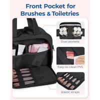 Bolsa de aseo ligera, grande, de apertura ancha, bolsa de cosméticos esponjosa, bolsa de almacenamiento, juego de artículos de aseo de viaje - details 9