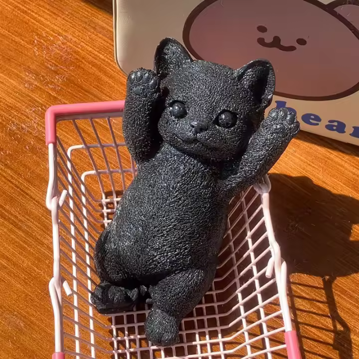 Juguete De Mano De Gato Grande En Silicona Suave Para Alivio Del Estrés Regalo Para Niños Y Adultos Figura De Gato Mochi - 1