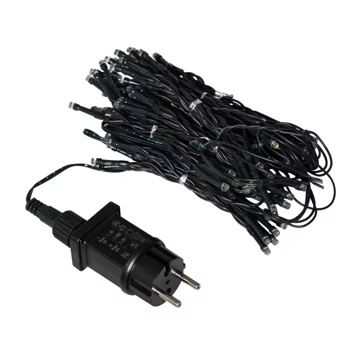 Ledkia Cortina de Guirnaldas LED 3m Short Negro 3000K Blanco Cálido - 1