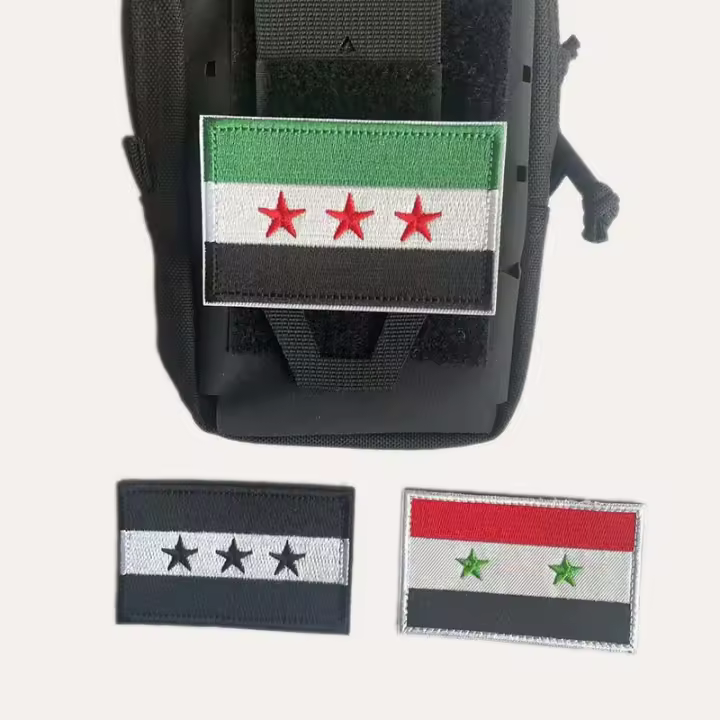 Emblema De Bandera Siria 8x5CM En Tela Bordado Aplicación Parche Táctico Para Ropa Abrazaderas De Malla Armband Hat Stickie - 1