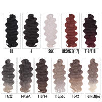 Extensiones De Cabello Sintético Body Deep Wave Ombre Rubio Plateado 24 Pulgadas Rizado Agua Ondulado Tejido Crochet Para Crear Coletas Para Negras - details 1