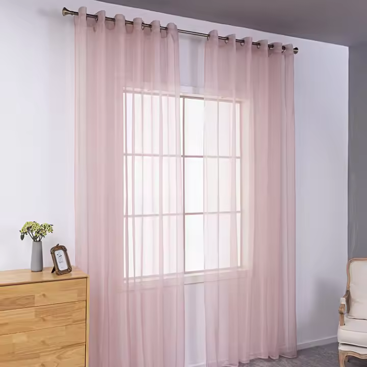 Cortinas de tul sólido de colores, cortinas para dormitorio, simples y hermosas. - 1