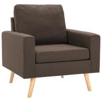vidaXL Sillón de tela Gris claro, Gris oscuro, Marrón Sillon Dormitorio Sillon Comodos Silla Relax Sillón Sofá - details 2