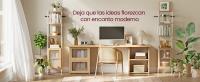 VASAGLE Librería de 6 Niveles, Estantería Alta con Puerta de Plástico PC, Estilo Moderno, Estantería Independiente, Marco de Metal, Estante Ajustable, para Salón, Beige Roble y Blanco Perla/Negro Ébano y Negro Mate - details 0