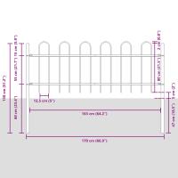 valla de jardín vidaXL con arco blanco 5,1x0,8 m de acero - details 6