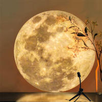 Lámpara De Noche Proyectora De Luna Con 3 Colores Ajustables Y Luz LED USB Decoración De Pared Y Techo Regulable Brillo - details 1