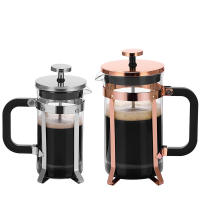 Cafetera de acero inoxidable 304 con filtros, resistente al calor, duradera, fácil de limpiar, prensa de café de vidrio borosilicato, tetera libre de BPA, cobre - details 2