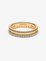 Pandora - Anillo de Doble Banda-Baño de Oro de 14K - details 0
