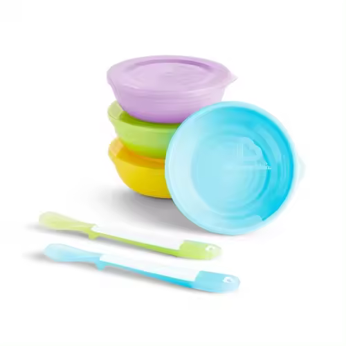 Pack cuencos con tapas y cucharas Love-a-Bowls 10 piezas de Munchkin - 1