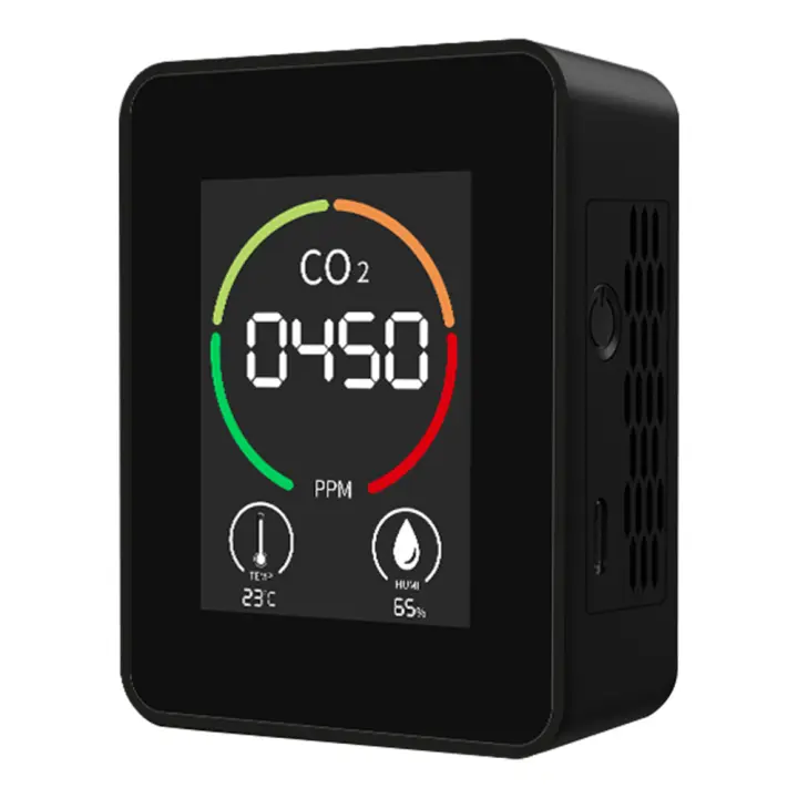 PORCHEDDU Detector de Aire CO2 3 en 1 | Monitor de Calidad de Dióxido de Carbono | Portátil | Temperature | LCD | Instrumento de Análisis de Humedad - 1