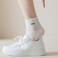 Calcetines Cortos Para Mujer Con Impresión De Letras 5/10 Pares Cómodos Y Transpirables Para Primavera Y Verano Calcetines Deportivos De Algodón Y Poliéster - details 6