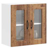 vidaXL Armario pared cocina puerta de cristal Kalmar roble marrón en color Marrón roble/Roble artisan/Blanco brillante y más | almacenamiento funcional diseño moderno para baño dormitorio sala - details 8