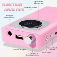 Máquina De Manicura Eléctrica Recargable 45000RPM Para Uñas De Gel Pulidora De Uñas Para Hogar Y Salón DianaBeauty - details 2