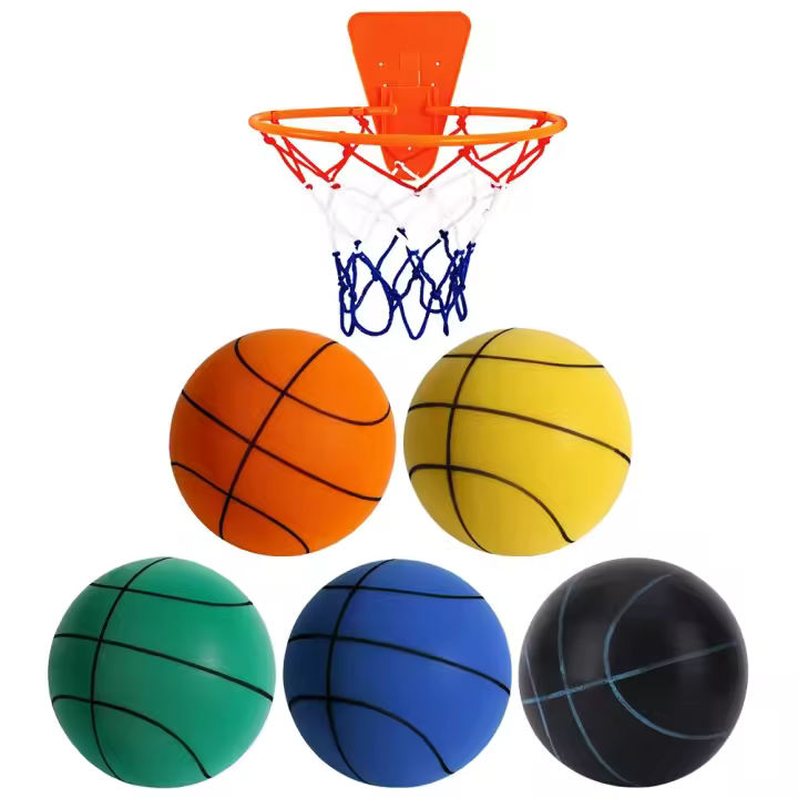 Bola De Baloncesto Silenciosa Para Interior 24cm Bola De Espuma Suave Tamaño 3/5/7 Juguete Deportivo Aire De Rebote - 1