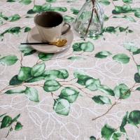 manteles mesa, mantel, Textil de cocina y mesa, mesa comedor, mantel mesa rectangular, Fiesta, cocina, Rectangular, Lavable, Impermeable, Plantas, Flores, Hojas verdes, Rosa, fondo beige, flores rosas, Estampado de flores.. - details 0