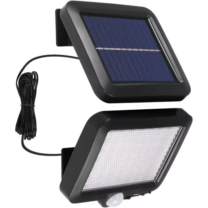 Luces Solares al Aire Libre, Luz solar al Aire Libre con sensor de movimiento PIR 56 LED, Luz de pared solar para waterproof para with Cable de 5m para Jardín, Escaleras, exterior, patio - 1