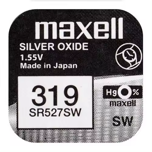 CABLEPELADO Pila de Boton oxido Plata | Pila 319 | Pila SR527SW | Voltaje de la Pila: 1,55 V | Capacidad de batería: 17 mAh | 1 Unidad - 1