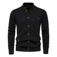 Nueva Chaqueta De Cardigan De Algodón Para Hombre AIOPESON Con Cuello Alto Y Botones Casual Para Otoño Abrigo Grueso De Punto - details 10