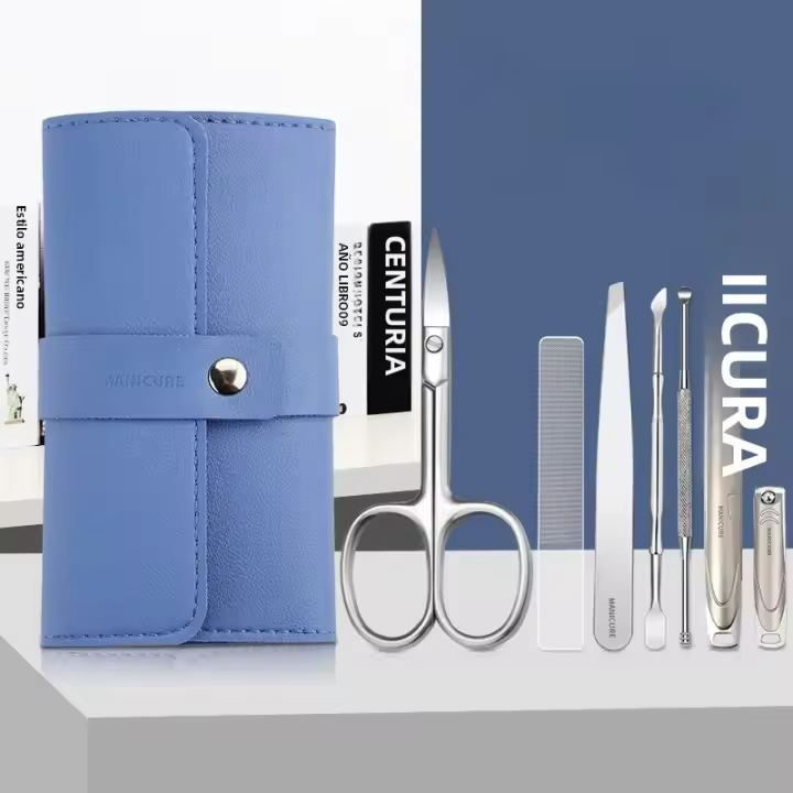 Juego De Cortauñas De Alta Calidad En Acero Inoxidable Con Bolsa Plegable Kit De Manicura Con Tijeras Regalo Para Hombres Y Mujeres - 1