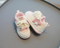 Nuevas Zapatillas Deportivas Casuales Para Niñas 2024 Primavera Y Otoño High Top Kuromi Y Melody Dibujos Animados Antideslizantes Material Superior PU Edad 4-6 Años Todas Las Estaciones - details 8