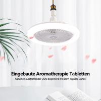 Ventilador de techo cerrado con luz y control remoto, ventilador de techo LED con luz, ventilador de techo moderno de perfil bajo para dormitorio, - details 2