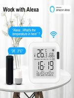 Sensor De Temperatura Inteligente WiFi Tuya Con Pantalla LCD Y Retroiluminación Sensibilidad Infrarroja USB Para Asistente Doméstico Alexa - details 6