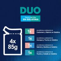 FELIX - Duo Gelatina (48x85 gr) - Comida Húmeda Festín del Mar (Carbonero y Salmón, Arenque y Trucha, Salmón y Sardina, Trucha y Caballa) (12x4x85 gr) - details 0