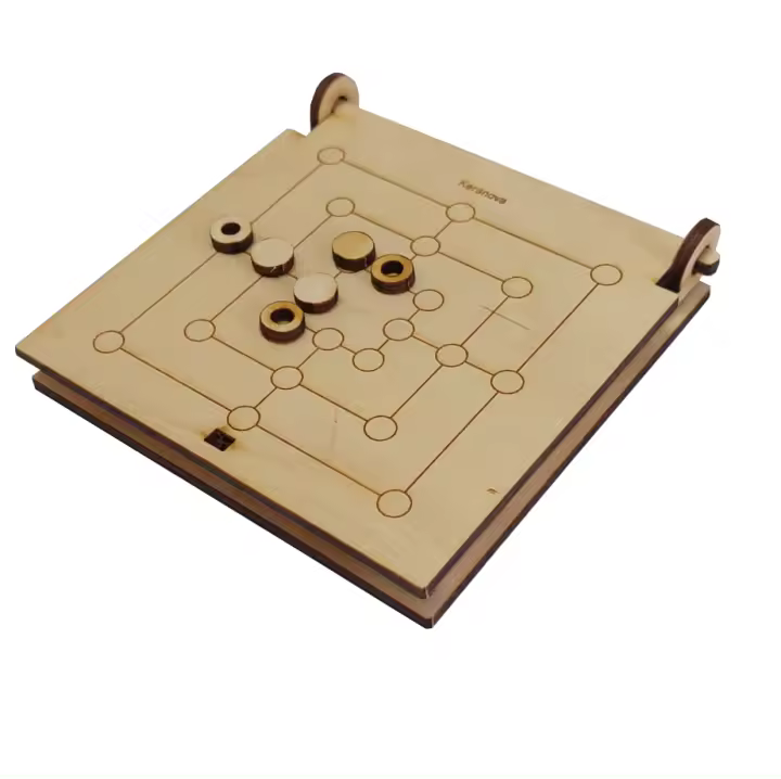 Juego de madera "Juego romano/Alquerque de 9" marca Keranova - 1