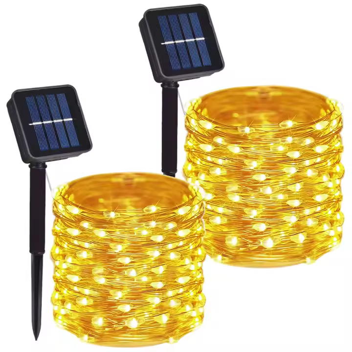 Luz Solar LED Exterior 32m Cadena De Luces De Navidad Impermeable Para Jardín Camping Fiesta Garland De Hadas Moderno - 1