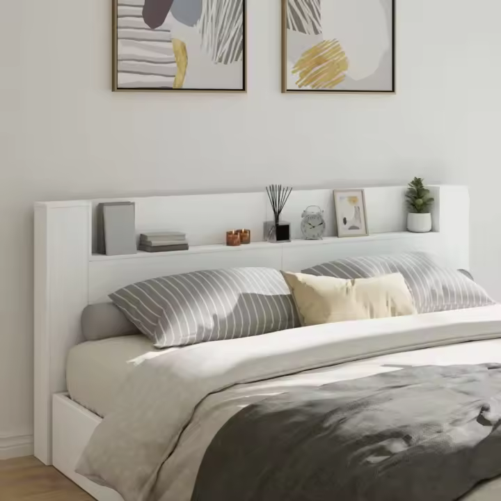vidaXL Cabecero de cama con LED blanco 220x16,5x103,5 cm - 1