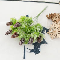 7 Tenedores De Plástico Artificial Para Navidad Y Bodas Con Nueces De Pino Y Hierba Falsa Accesorios Para Casa Y Fiestas DIY Disponibles - details 3