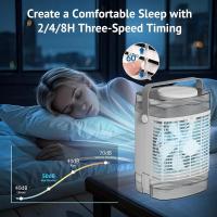 Condicionador de Aire Portátil, Mini Ventilador de 3 Velocidades con Enfriamiento por Evaporación, Control Remoto, Función Temporizador, Luz Nocturna de 7 Colores, 2 Modos de Rociado para Dormitorio, Oficina, Refrescante Personal - details 4