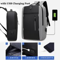 Mochila De Viaje Para Portátil Con Puerto USB Impermeable De Tela Oxford Negocios Mochila Estudiantil Para Portátil De 15.6 Pulgadas - details 2
