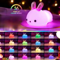 Luz táctil de Silicona Infantil para Mesita de Noche, Regulable y with Cambio de Color Automático-Activa or Cambia de Tono con Toque, Recargable Portátil - Luz Quitamiegos Lampara (LAM-002) - details 1