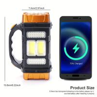 Luz solar de emergencia, luz LED multifunción para acampar, linterna portátil para exteriores con carga USB, luz roja, señal SOS, batería de níquel incluida, para acampar, hacer senderismo y pescar - details 11