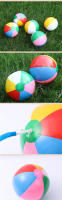 Bola De Playa Inflable De PVC Colores Para Niños Juguete Deportivo Interactivo Para Piscina Divertido Regalo De Verano Con Estampado Rayado - details 3