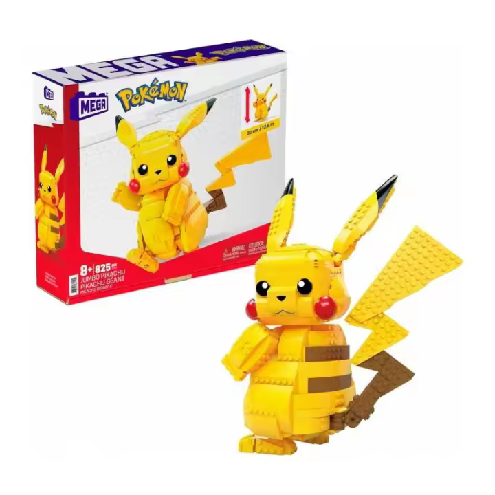 MEGA CONSTRUX PIKACHU POKEMON FIGURA JUMBO DE MATTEL - 1