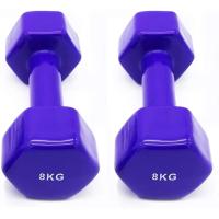 Ozio Fitness Mancuernas Pesas Hexagonales de Vinilo Fitness Gimnasia Morado - 2 Unidades 8 Kg - details 2