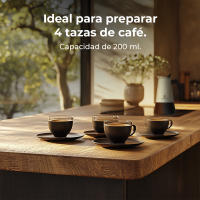 Cafetera italiana Cecotec Piccolina 400 Beige de acero inoxidable 4 tazas - details 1