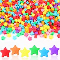500Pcs Perlas De Estrella En Forma De Estrella Con Agujero Grande Para Decoración De Cumpleaños 4 De Julio Y Fiesta De La Independencia Perlas Arcoíris De Acrílico Para Adornos De Joyería - details 0